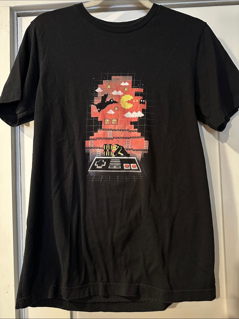 Black Retro Pixel Video Game Graphic Tee